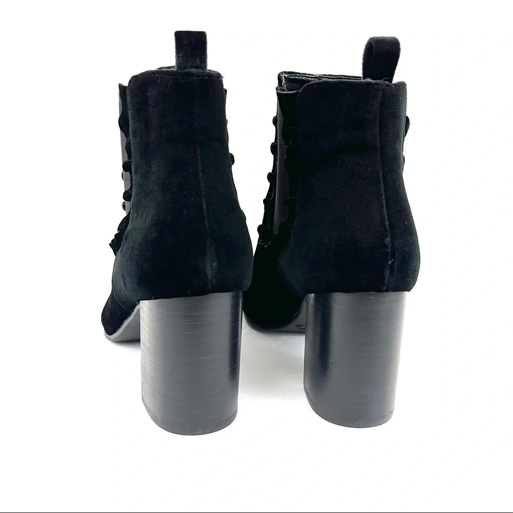 NEW 14th & Union Black Blaine Velvet Ankle Boot